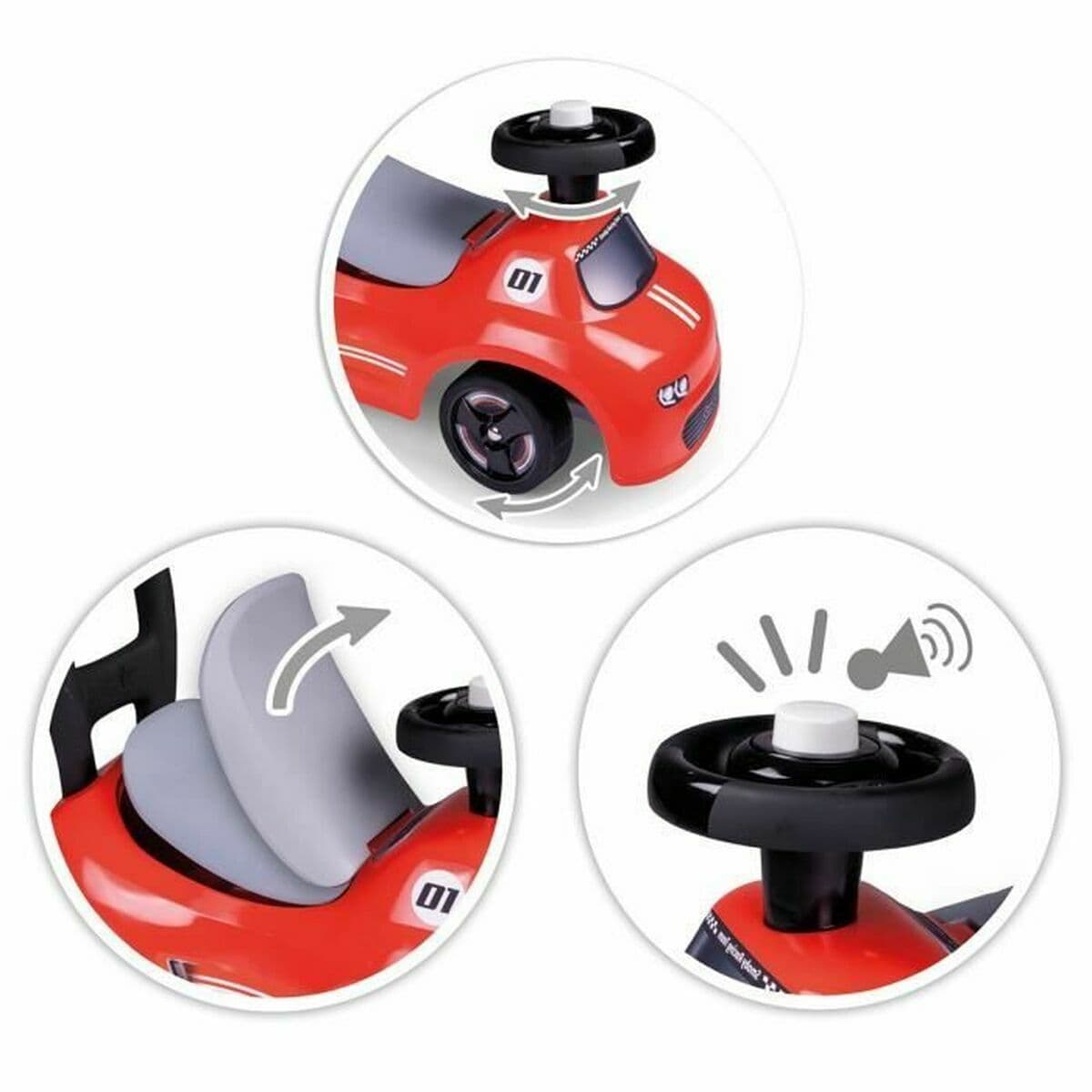 Correpasillos Smoby Negro Rojo 2 en 1 - Image 2