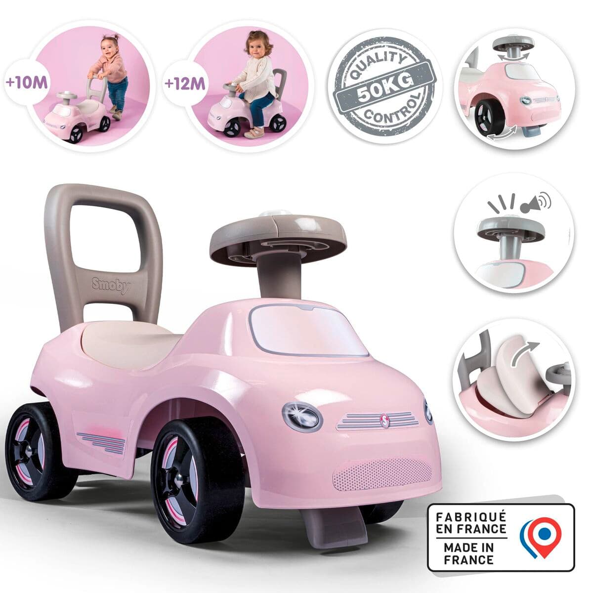 Porteur Smoby Noir Rose 2 en 1 - Image 16