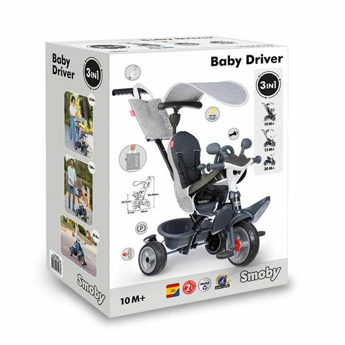 Triratis Smoby Baby Driver Pilka - Image 9