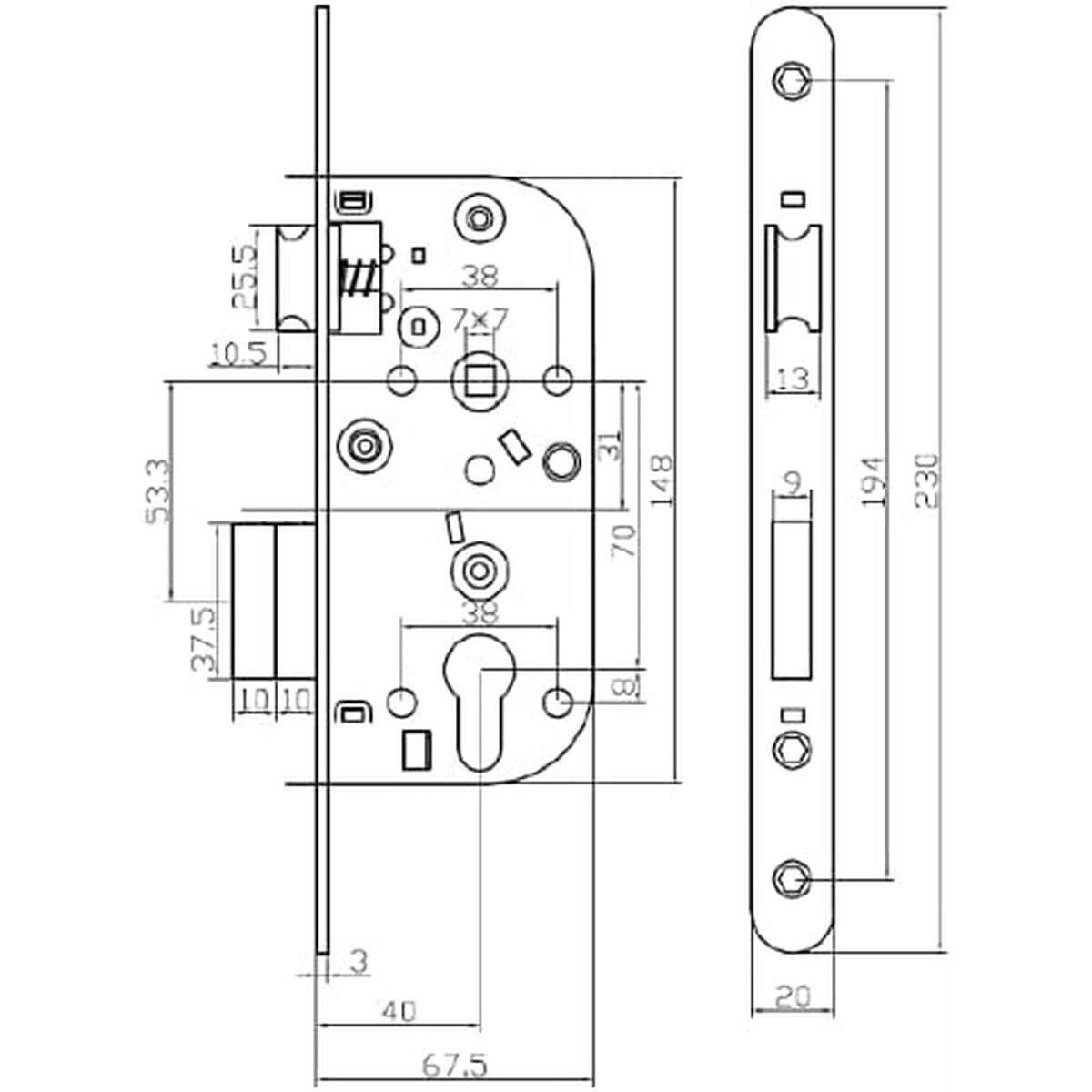 Cerradura de embutir Yale Y60R-A40/N 6,75 x 2 x 23 cm Acero - Image 9