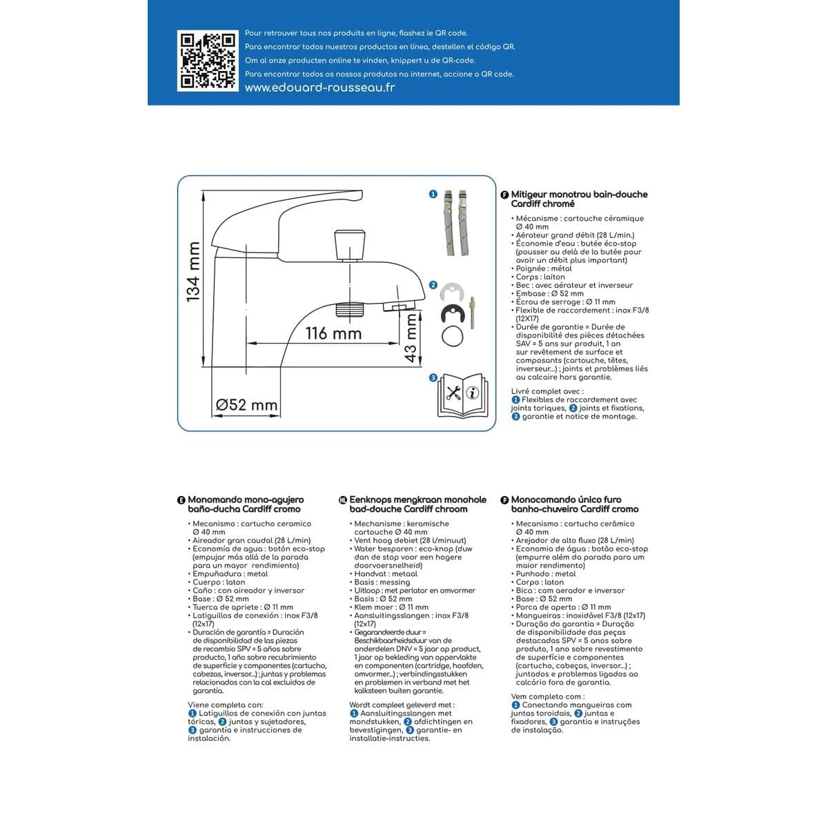 Duschblandare Rousseau Cardiff Chrome - Image 4