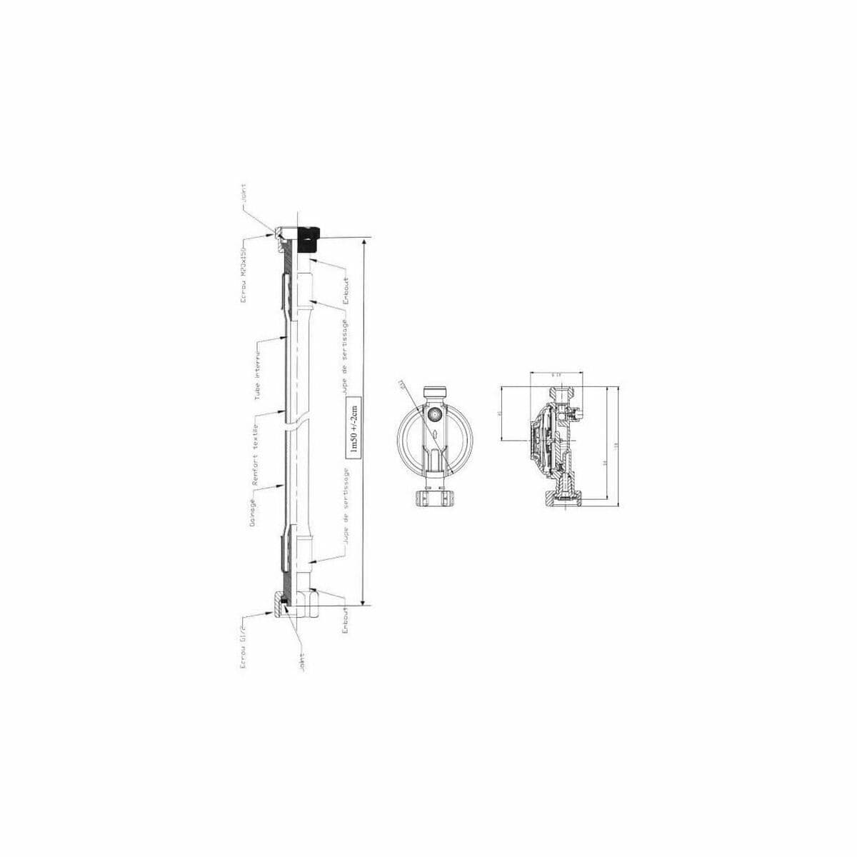 Butangassregulator Rousseau M20X150 Hvit Gyllen - Image 6