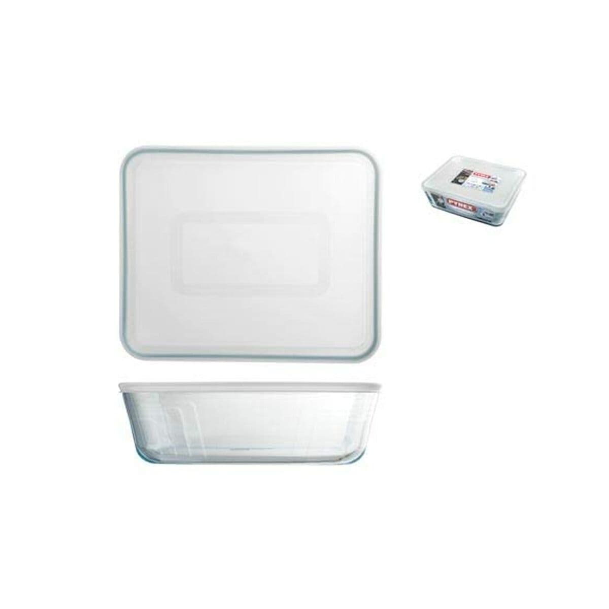Lebensmittelbehälter Pyrex Weiß Schwarz Durchsichtig Clear rechteckig - Image 9