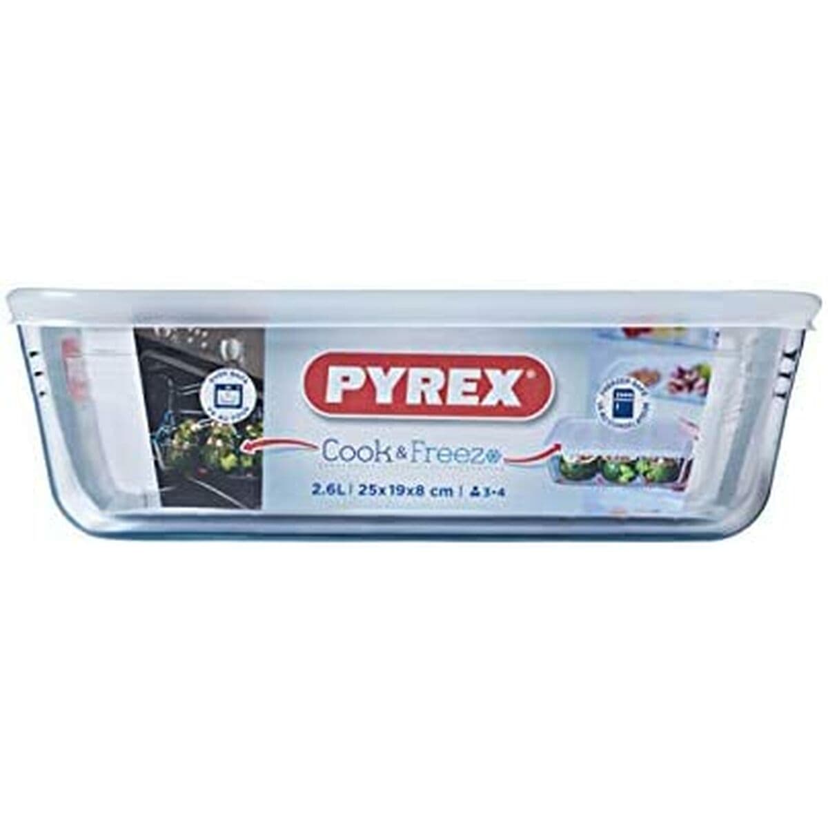 Lebensmittelbehälter Pyrex Weiß Schwarz Durchsichtig Clear rechteckig - Image 11