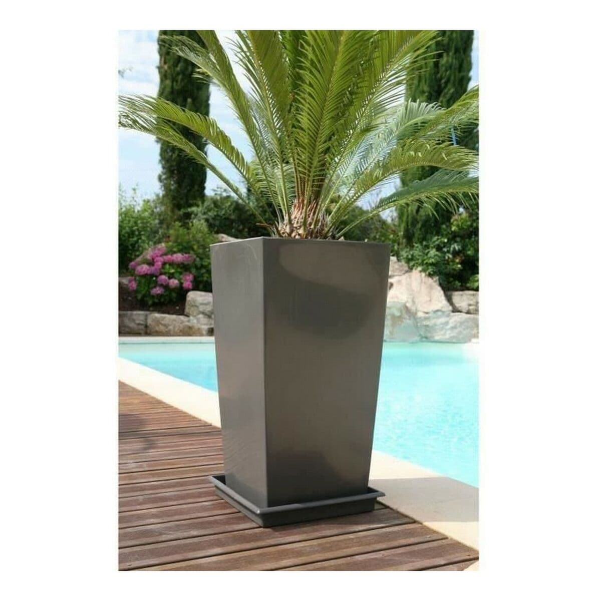 Blumentopf Riviera Nuance Grau karriert 29 x 29 x 52 cm 29 x 29 cm - Image 2