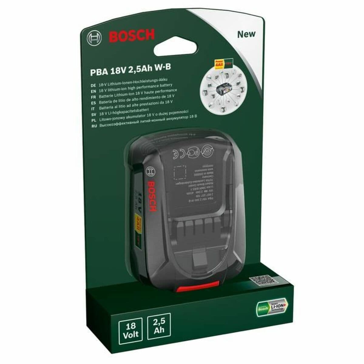 Újratölthető lítium akkumulátor BOSCH Power 4All Litio Ion 2,5 Ah 18 V - Image 2