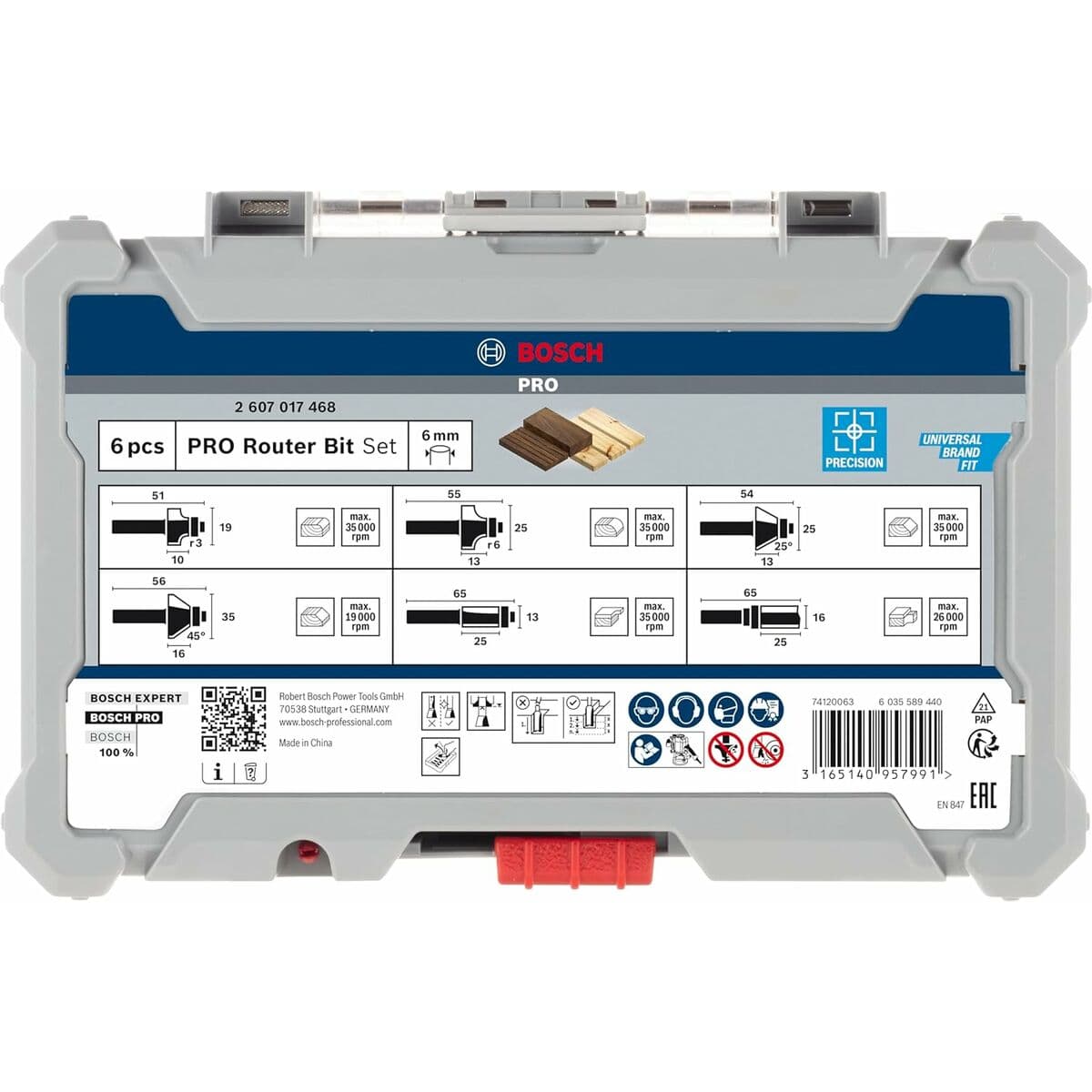 Mehrzweck-Fräser-Set BOSCH 6 mm 6 Stücke - Image 8