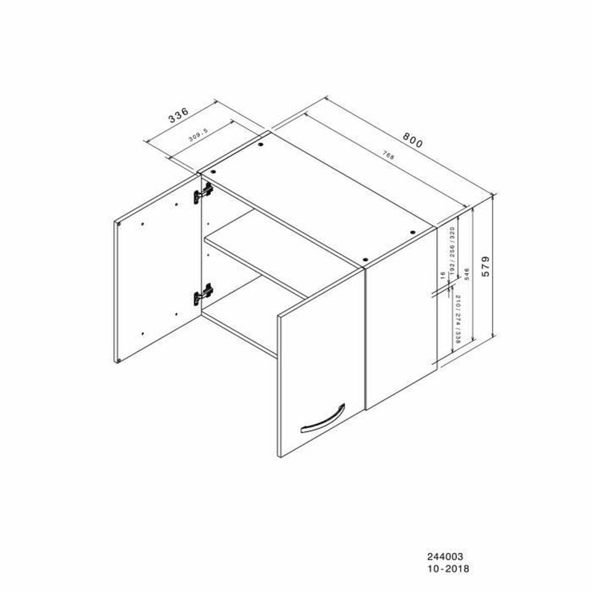 Köögimööbel Oslo Valge 80 x 36 x 58 cm - Image 4