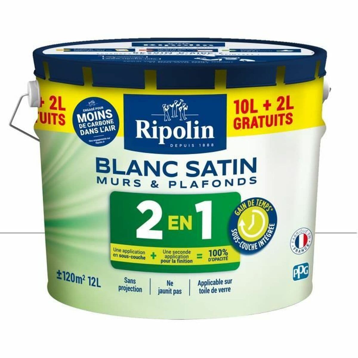 Grundfärg Ripolin Vit Satinfinish 12 L - Image 2