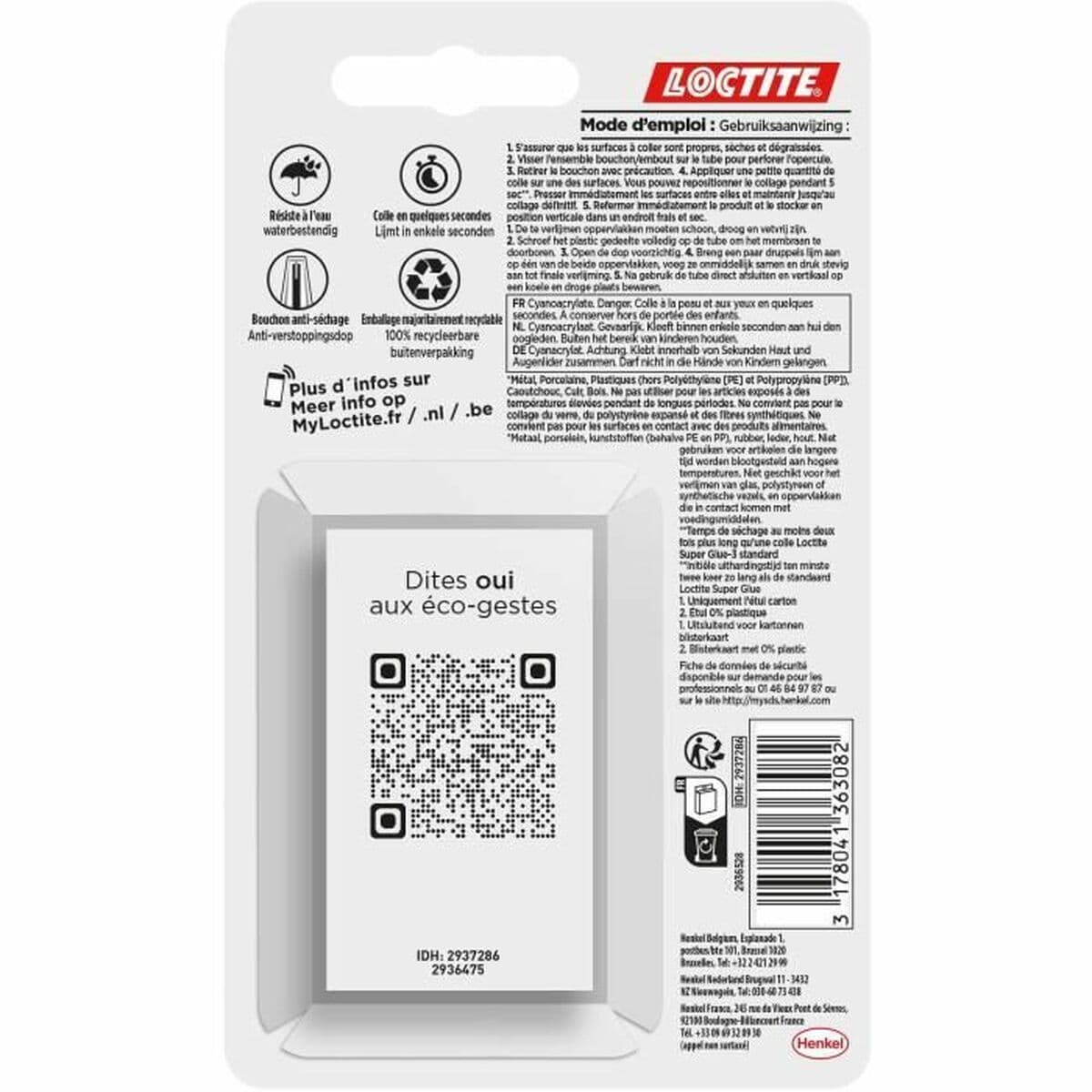 Cyanoakrylat Loctite SUPERGLUE-3 3 g 2 Deler (12 enheter) - Image 2