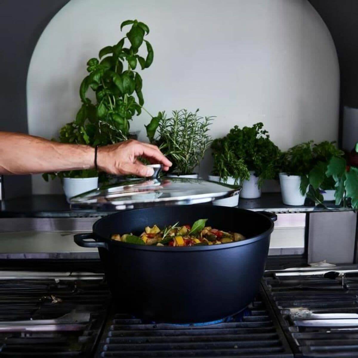 Duboka tava s poklopcem Baumalu Crna Ø 32 cm 32 cm 34 x 17 x 34 cm - Image 3