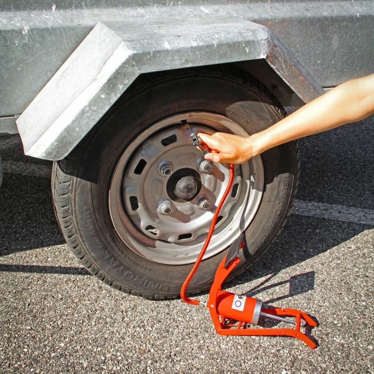 Pompa d'Aria a Pedale Precision Steel Arancio - Image 2