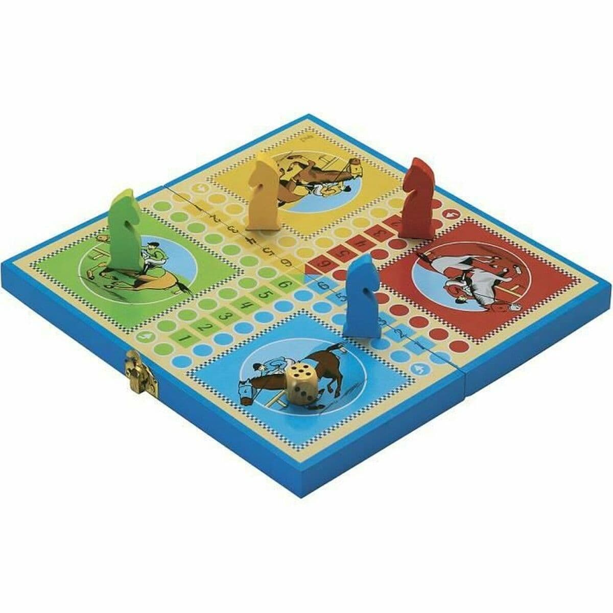 Juego de Mesa L´Arbre a Jouer Jeu Des Petits Chevaux 25 x 25 x 1,5 cm 25 x 13 x 3 cm