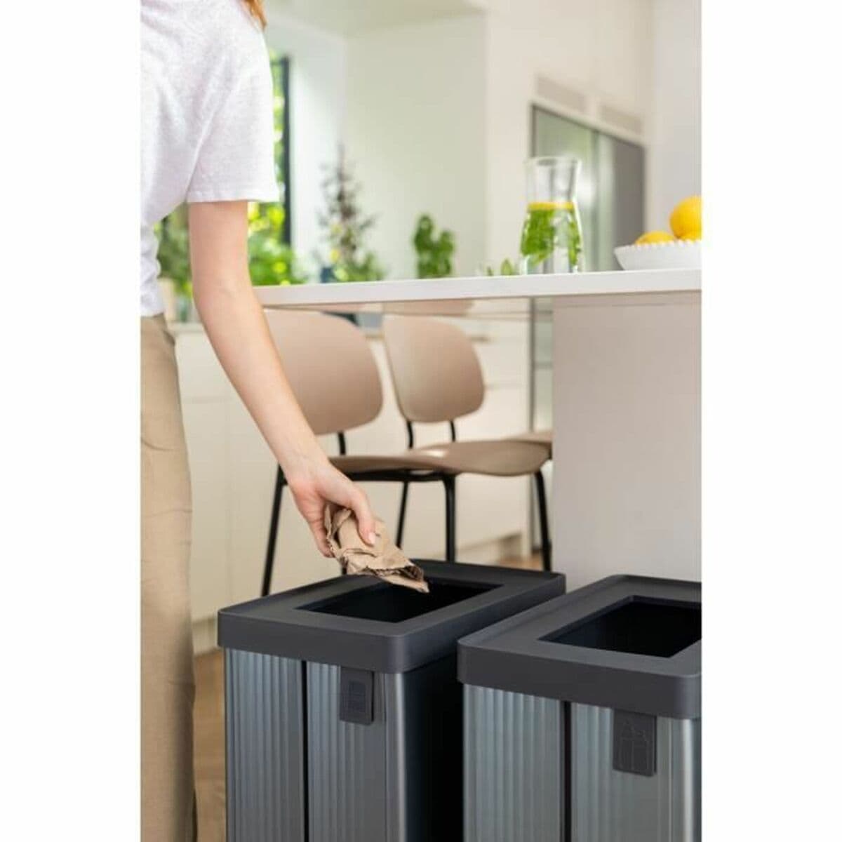 Cubo de Basura para Reciclaje Curver VERTO Gris 54 L Plástico - Image 6