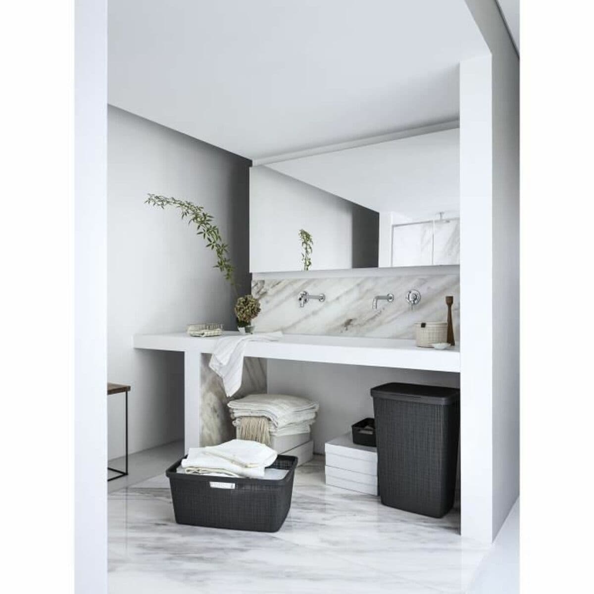 Veelzijdige mand Curver Donker grijs Jute Plastic - Image 3