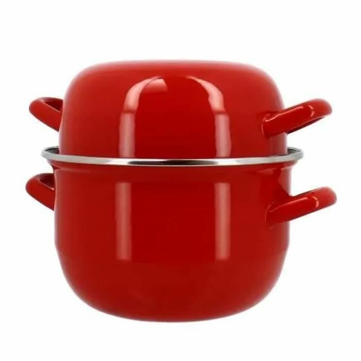 Topf Menastyl Schwarz Stahl mit Glasemaille