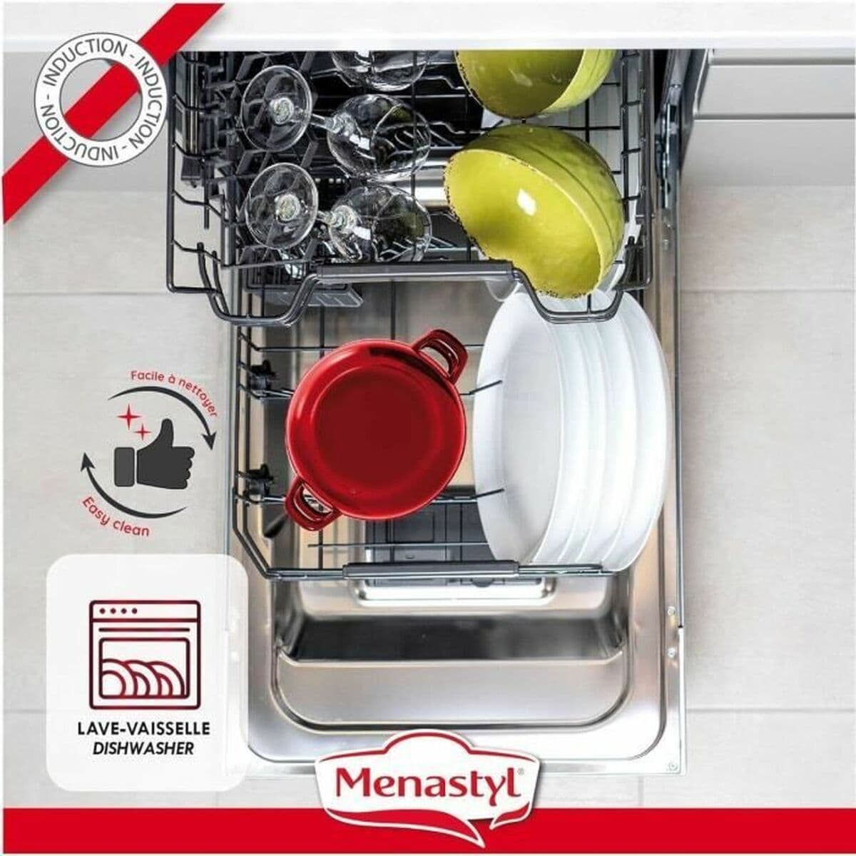 Topf Menastyl Schwarz Stahl mit Glasemaille - Image 3