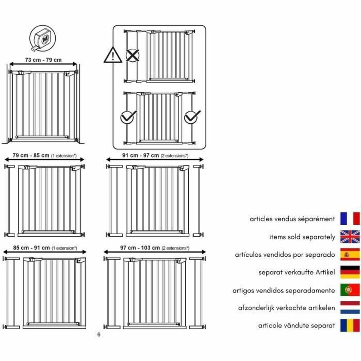 Barrera de seguridad WEBABY MOBI Blanco 73-80 cm - Image 6