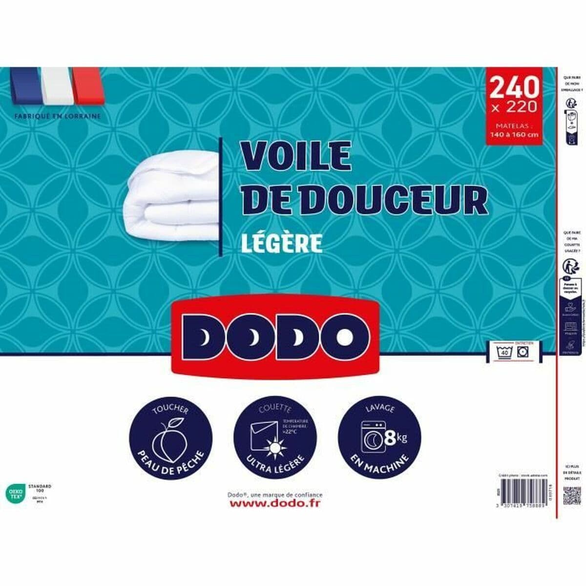 Täcke DODO VOILE DE DOUCEUR Vit 100 g/m² 220 x 240 cm