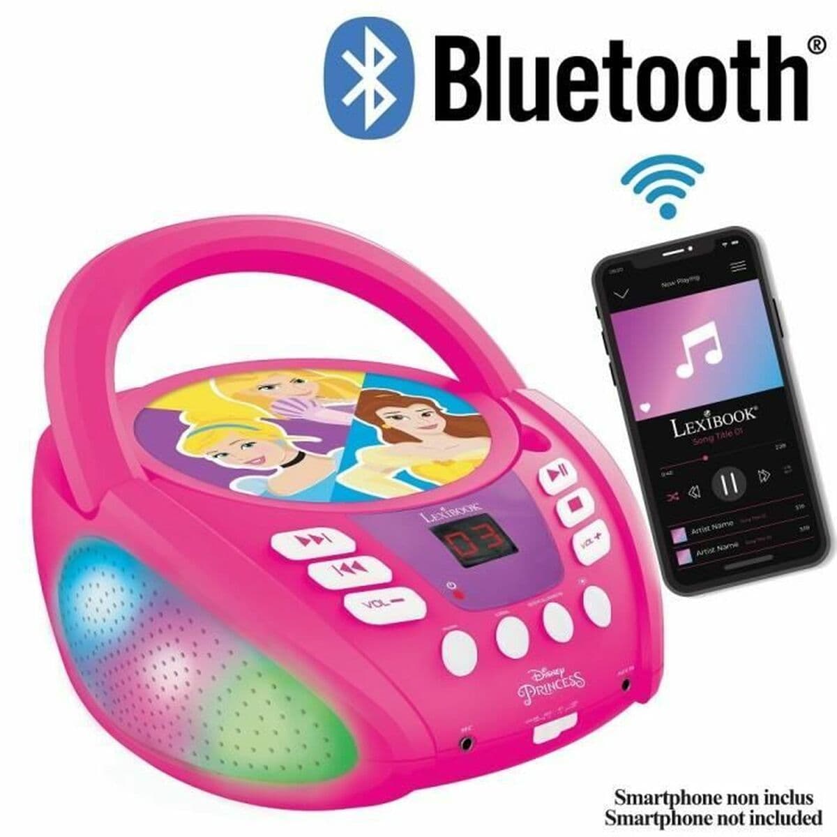 Bluetooth CD-radio MP3 Lexibook PRINCESA DE DISNEY Bluetooth 5.0 - Image 2
