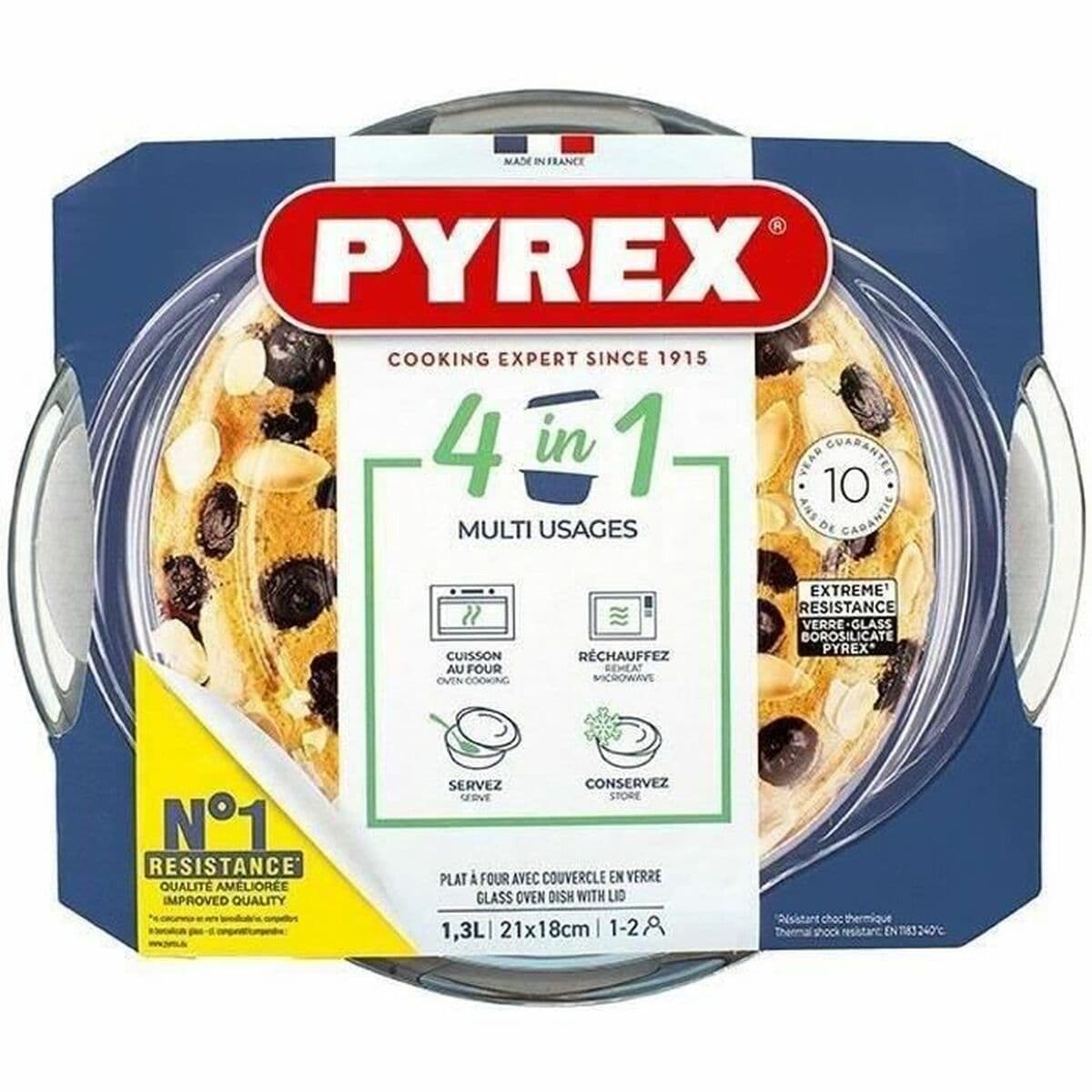 Caserolă Cu Capac Pyrex 1,4 L 18 x 9 x 21 cm Alb Transparent Sticlă - Image 2
