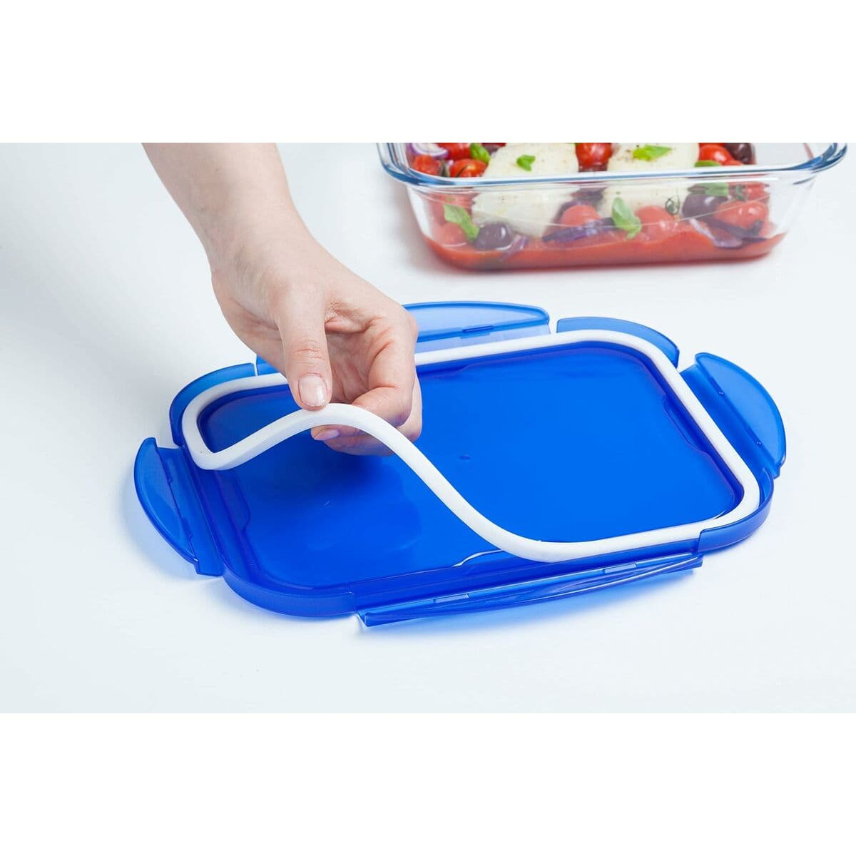 Recipiente Conservador de Alimentos Pyrex Azul Transparente Rectangular - Image 8