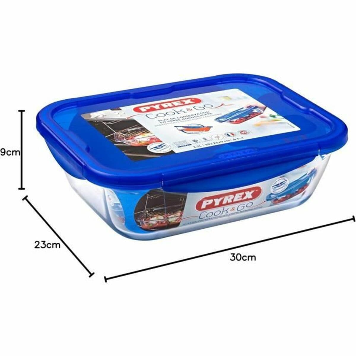 Recipiente Conservador de Alimentos Pyrex Azul Transparente Rectangular - Image 20