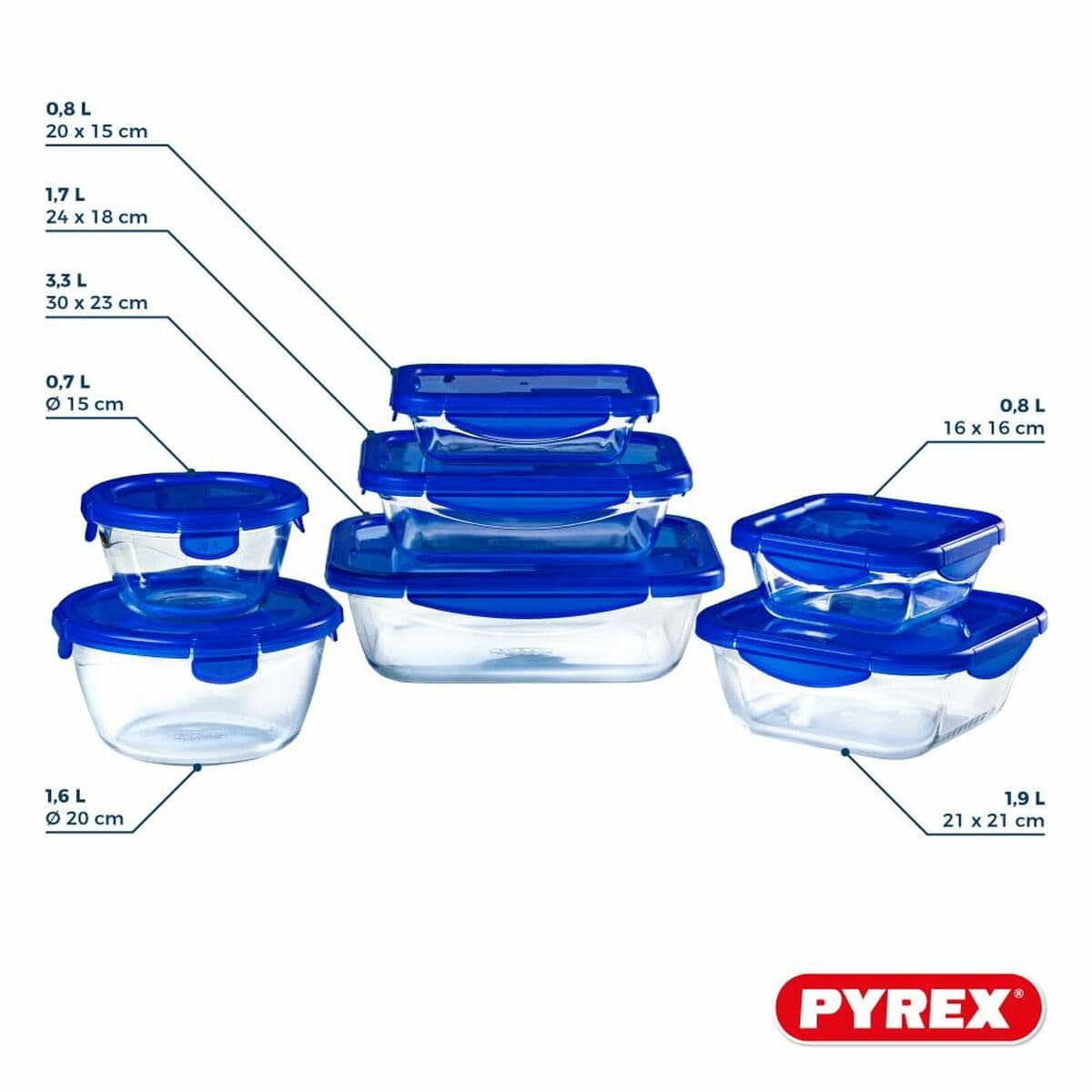 Lunchlådor, set Pyrex Cook & Go Blå Transparent - Image 10