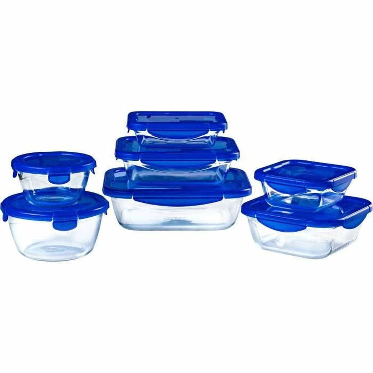 Lunchlådor, set Pyrex Cook & Go Blå Transparent - Image 2