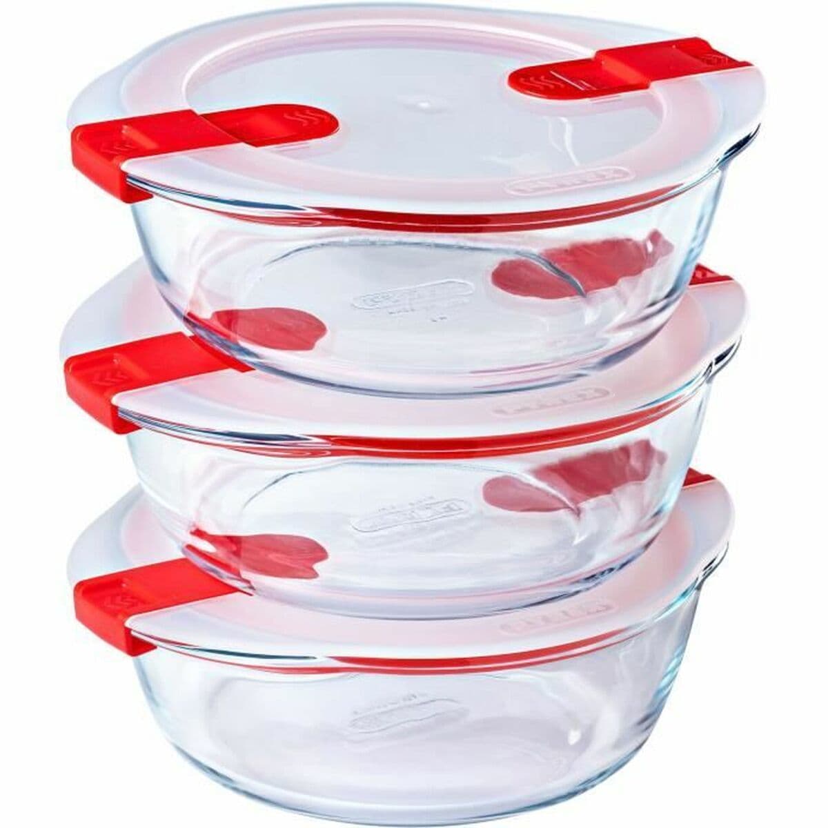Lebensmittelbehälter Pyrex Cook & Heat 1,1 L Durchsichtig 3 Stücke