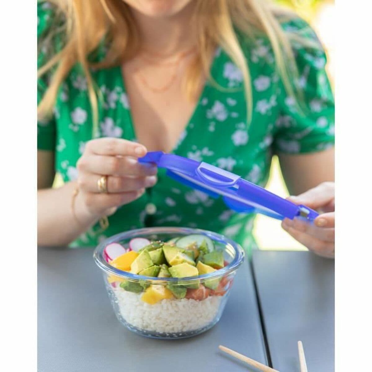 Set de Recipientes de Cocina Herméticos Apilables Pyrex Azul 0,7 L 3 Piezas - Image 3