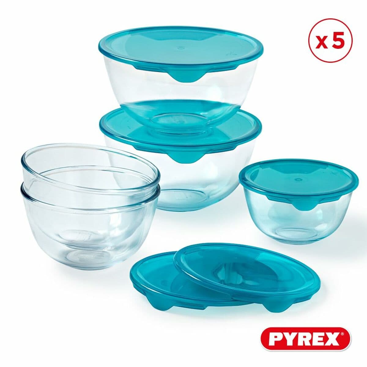 Lunchbox-Set Pyrex Durchsichtig türkis 5 Stücke - Image 6