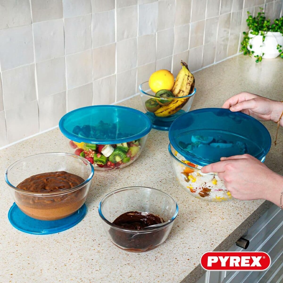 Lunchbox-Set Pyrex Durchsichtig türkis 5 Stücke - Image 13