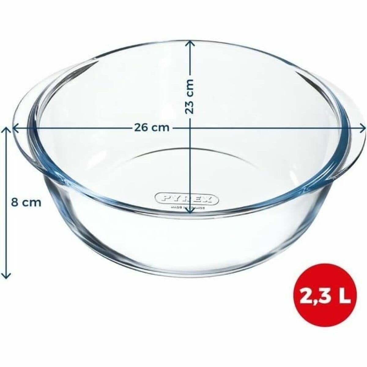 Oven Dish Pyrex Transparent Borosilicate Glass Circular Ø 26 cm - Image 4