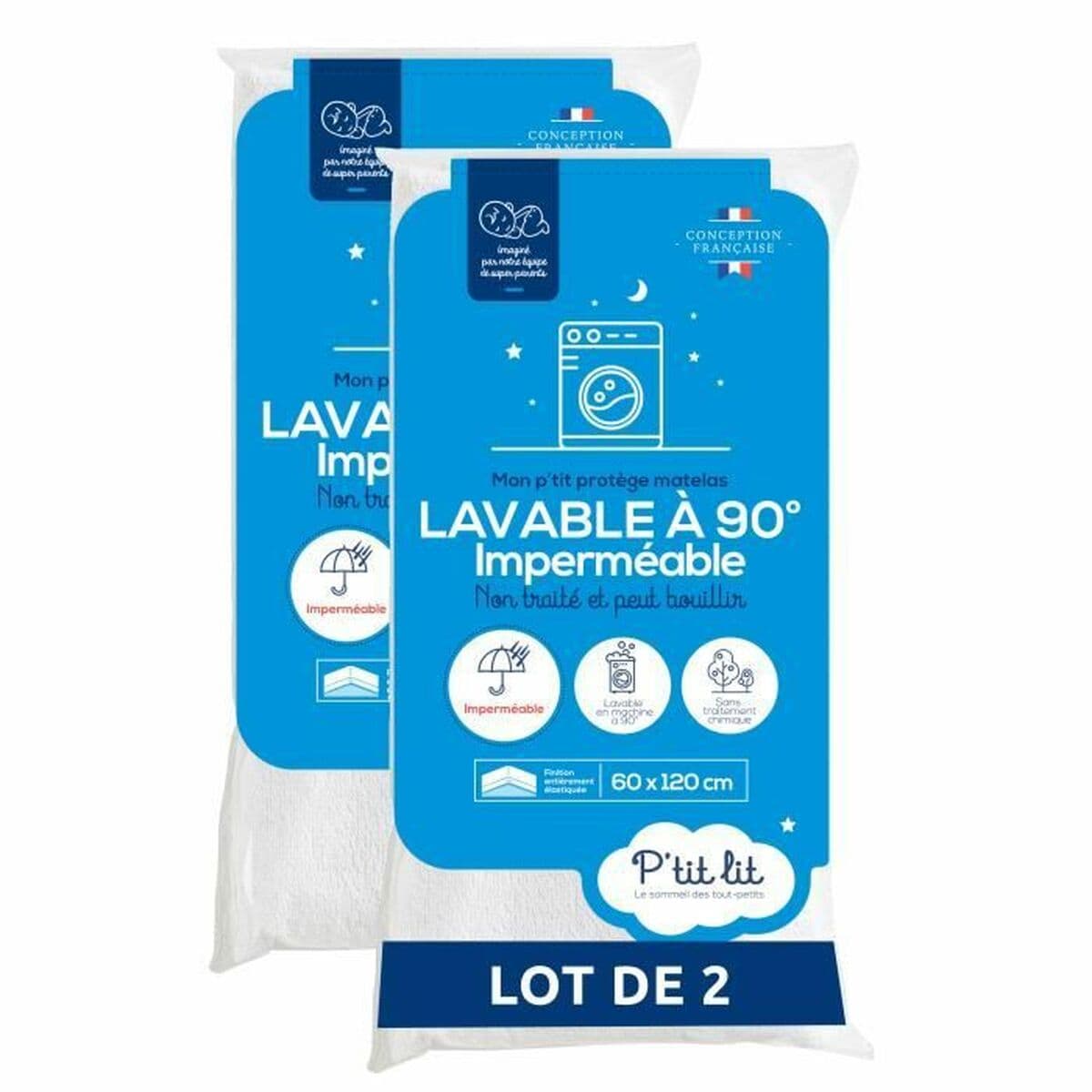 Protector de Cuna P'TIT LIT 70 x 140 cm Blanco 25 Piezas (25 Unidades)