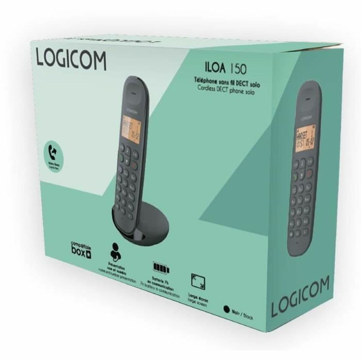 Festnetztelefon Logicom DECT ILOA 150 SOLO Schwarz - Image 5