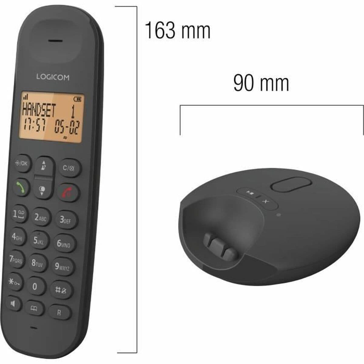 Festnetztelefon Logicom DECT ILOA 255T DUO Schwarz - Image 2