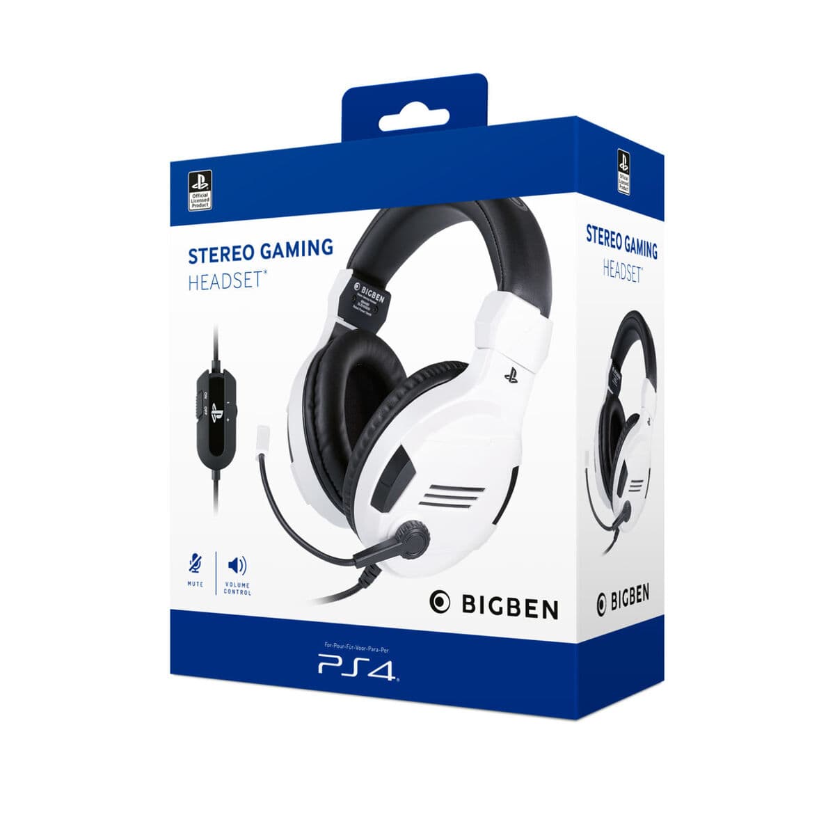 Auriculares con Micrófono Gaming Big Ben Interactive PS4OFHEADSETV3WHITE Blanco Negro/Blanco - Image 6