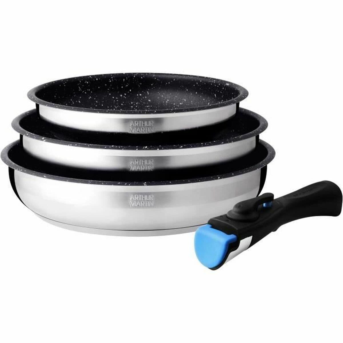 Panne Arthur Martin Terracotta Rustfritt stål Ø 24 cm Ø 20 cm Ø 26 cm (3 enheter)