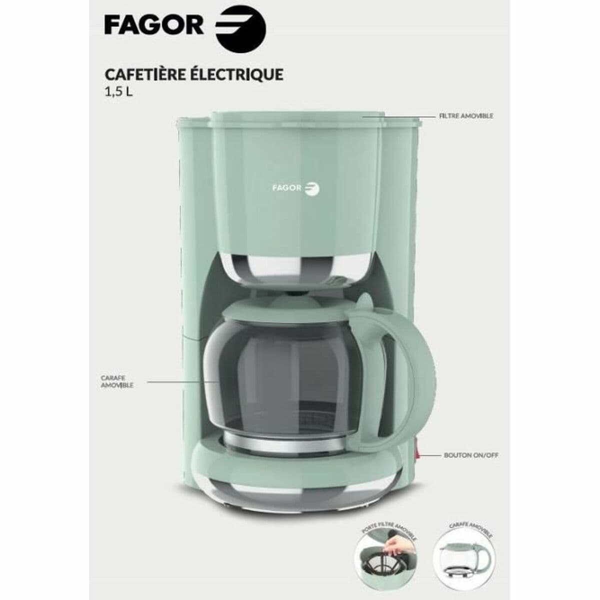 Cafetera de Goteo Fagor FG1560 1,5 L 12 Tazas - Image 5