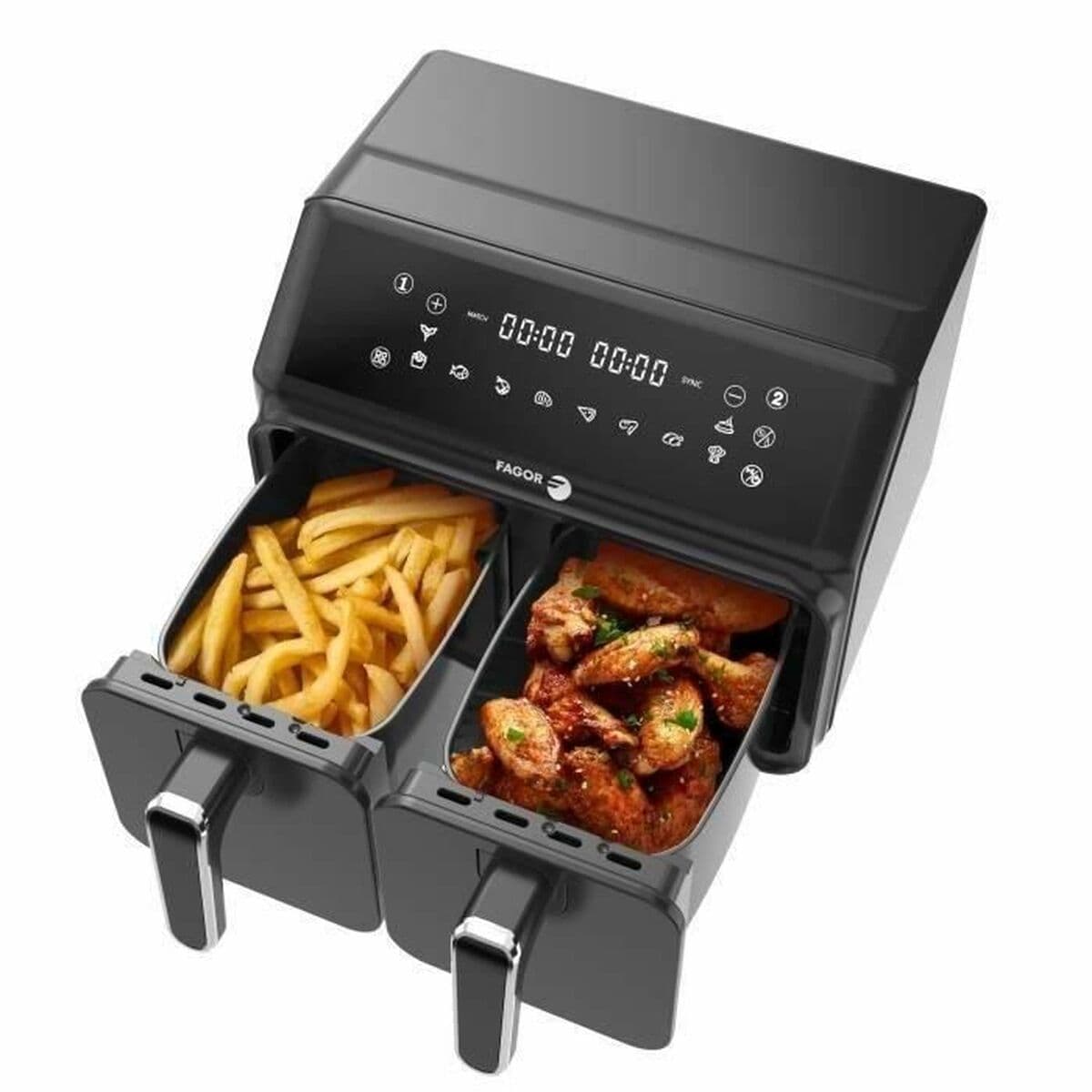 Heißluftfritteuse Fagor FG2X4L Schwarz noir 2200 W 8 L - Image 2