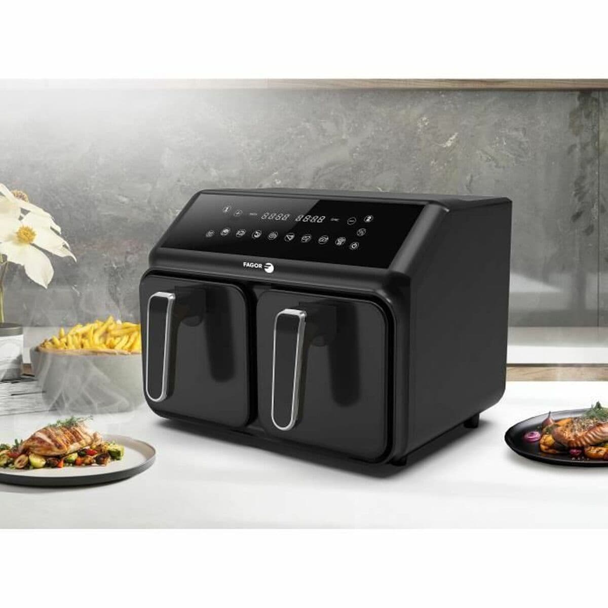 Heißluftfritteuse Fagor FG2X4L Schwarz noir 2200 W 8 L - Image 4