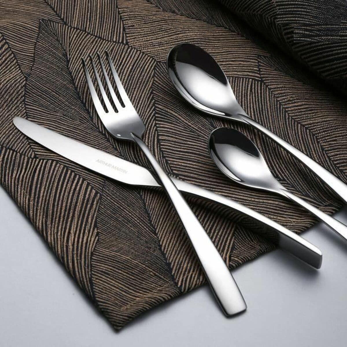 Galda piederumi Arthur Martin AM3630 Pelēks Nerūsējošais tērauds 24 Daudzums - Image 3