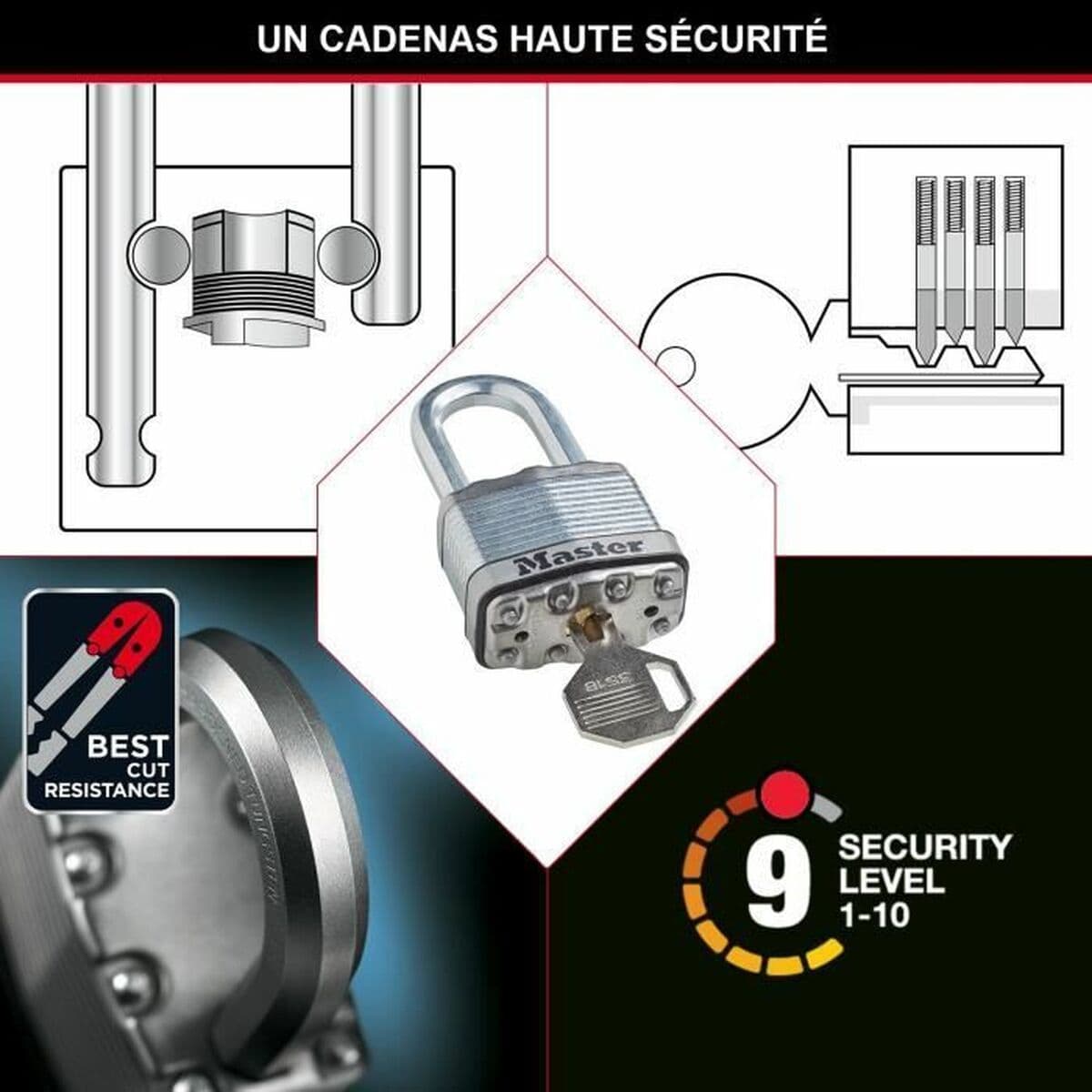 Candado de llave Master Lock (3 Unidades) - Image 3