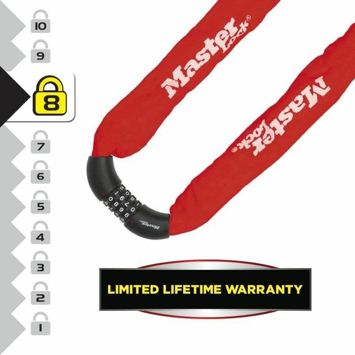 Piekaramā atslēga ar slēdzeni Master Lock Sarkans - Image 4