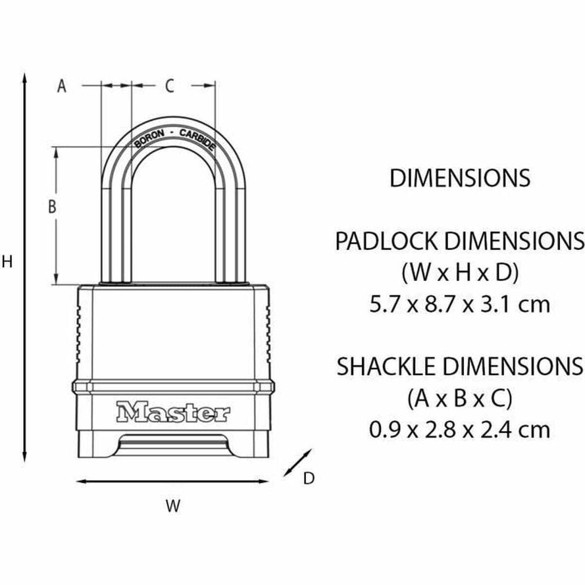 Zamek szyfrowy Master Lock M178EURD Stal Cynk Czarny - Image 4