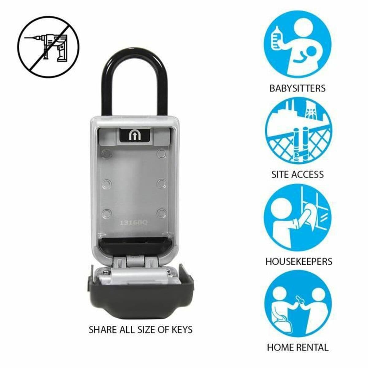 Kassaskåp Master Lock 5424EURD Nycklar Grå Metall 17,5 x 7,2 x 5,2 cm - Image 2