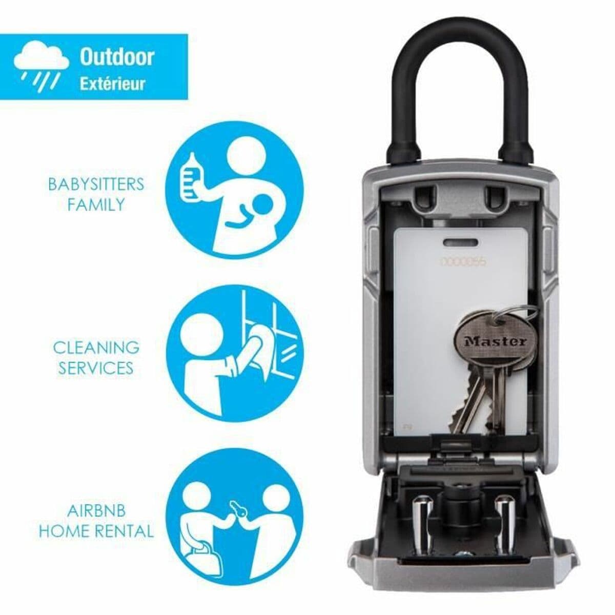 Caja fuerte Master Lock 5440EURD Llaves Negro/Plateado Zinc 18 x 8 x 6 cm (1 unidad) - Image 2