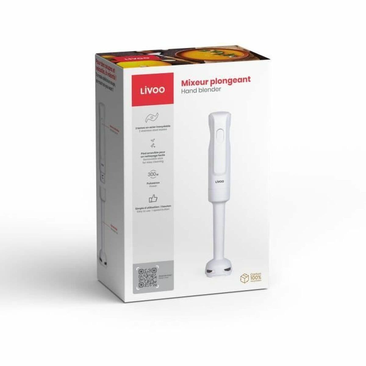 Mixeur plongeant Livoo Blanc 300 W - Image 5