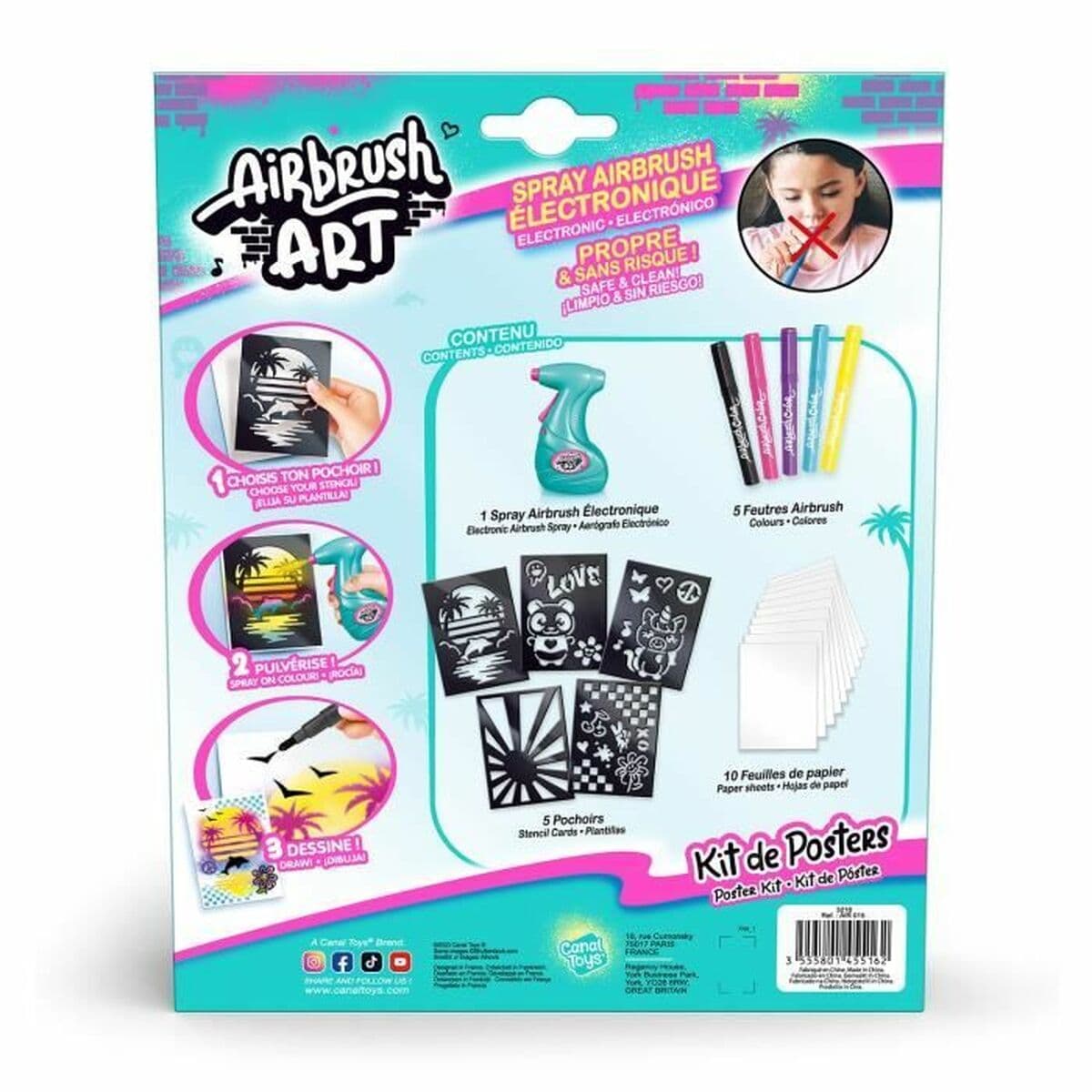 Set de pintura Canal Toys Airbrush Art Poster Creation Blanco 20 x 6 x 25 cm - Image 3